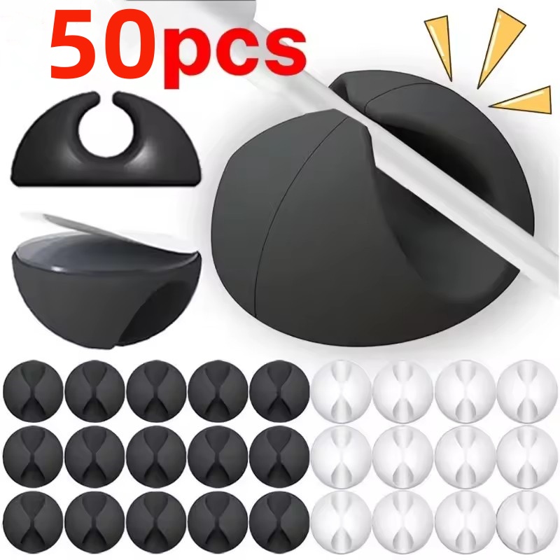 Car Cable Organizer - 5/50Pcs Cable Clip Winder Organizer Round