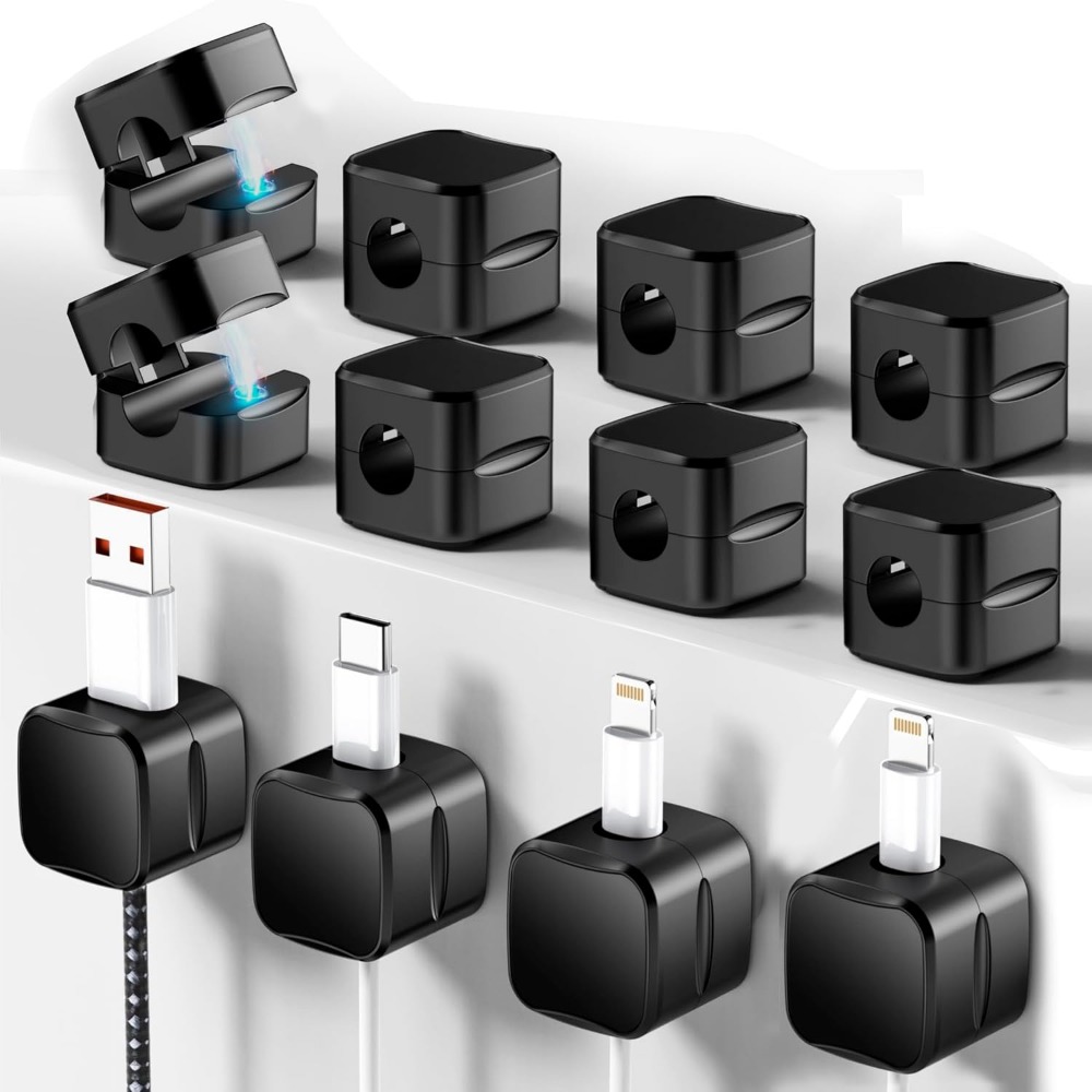 Car Cable Organizer - Magnetic Cable Clips for Cord Management: