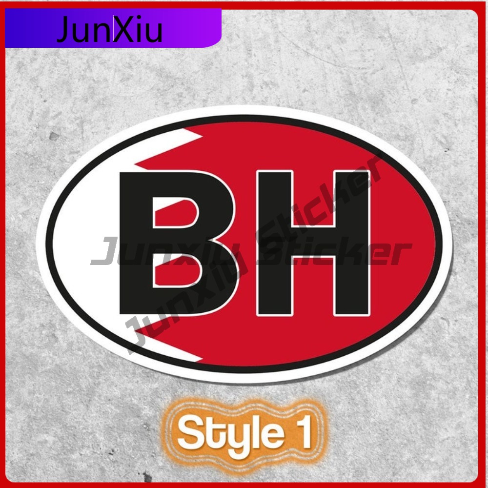 Bahrain BH Sticker Oval Flag W - Car Accessories Bahrain ulasan dan harga