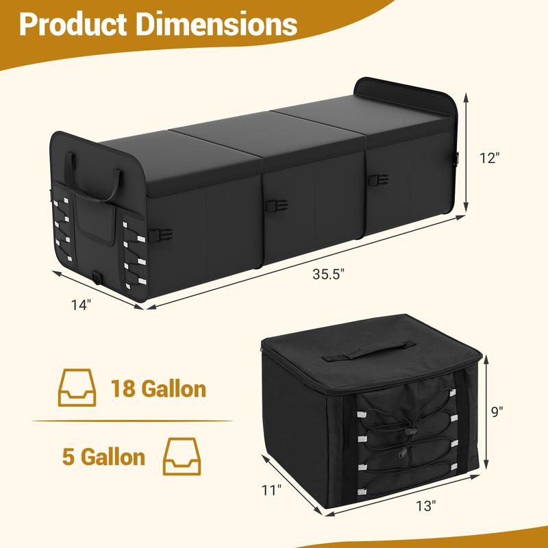 18 Gal Car Trunk Organizer wit - Car Trunk Organizer ulasan dan harga
