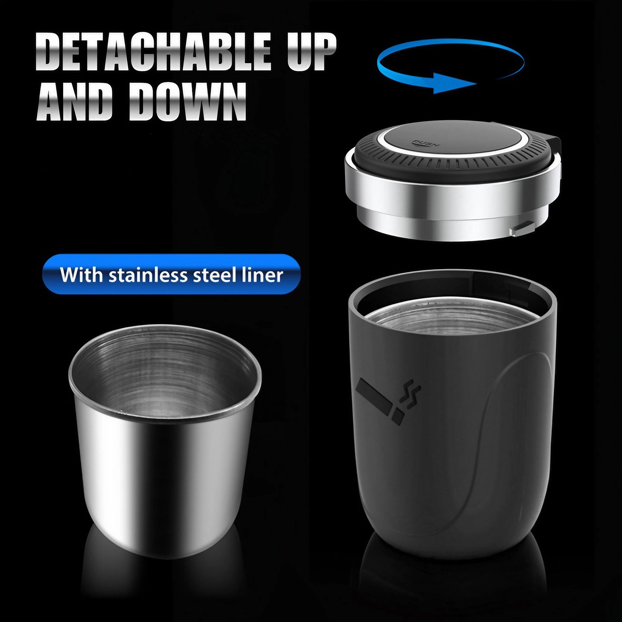 Car Ashtray With Led Light Smo - Car Accessories For Night Driving ulasan dan harga
