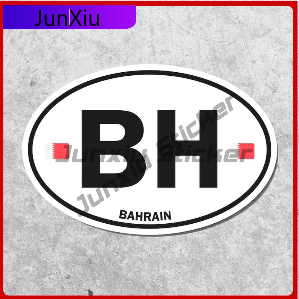Bahrain Flag Sticker Oval-shap - Car Accessories Bahrain ulasan dan harga